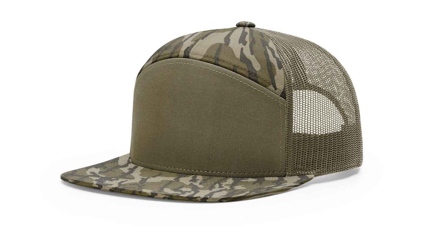 Custom Richardson 168 Camo 7 Panel SnapBack with Leatherette Patch