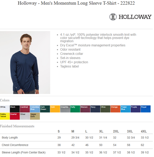 Lakes Lions Baseball Holloway Long Sleeve