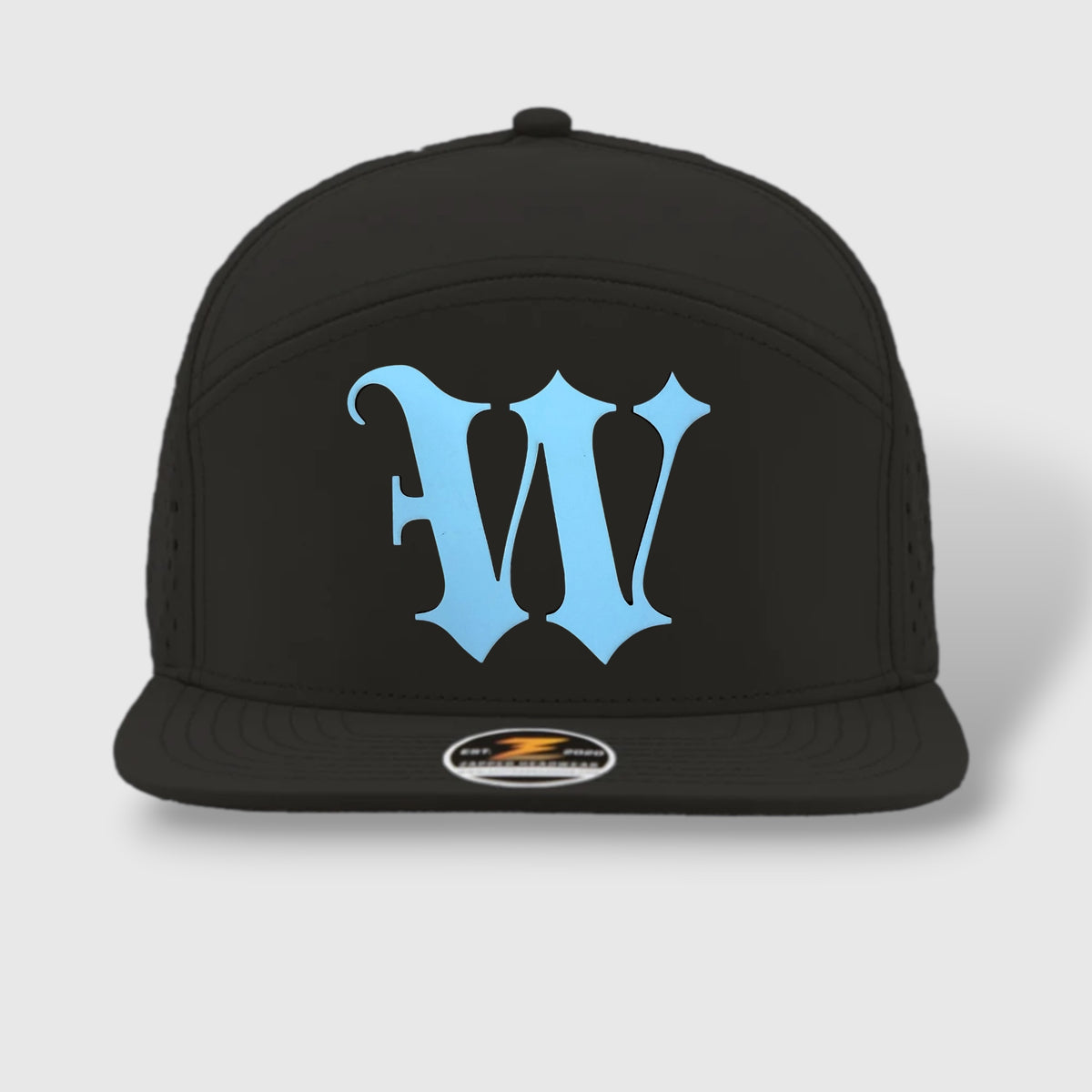 WOW Zapped Headwear Brand 7 Panel Flat Bill W
