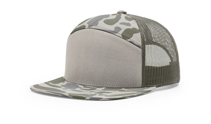 Custom Richardson 168 Camo 7 Panel SnapBack with Leatherette Patch