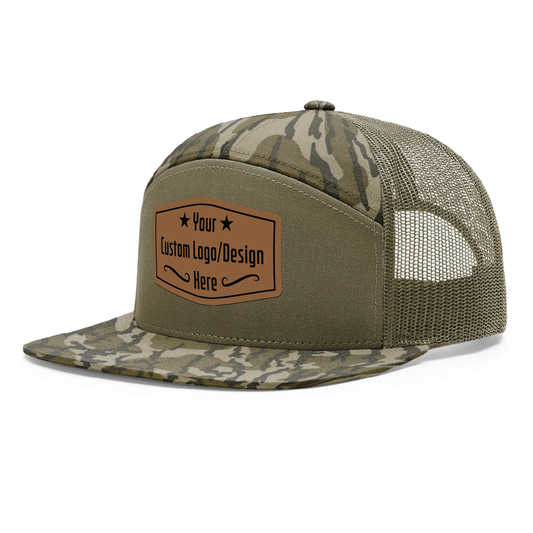 Custom Richardson 168 Camo 7 Panel SnapBack with Leatherette Patch