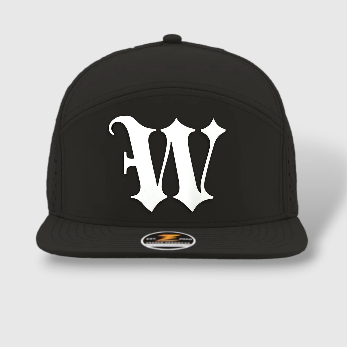 WOW Zapped Headwear Brand 7 Panel Flat Bill W