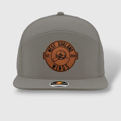 WOW Zapped Headwear Brand 7 Panel Flat Bill WOW Emblem