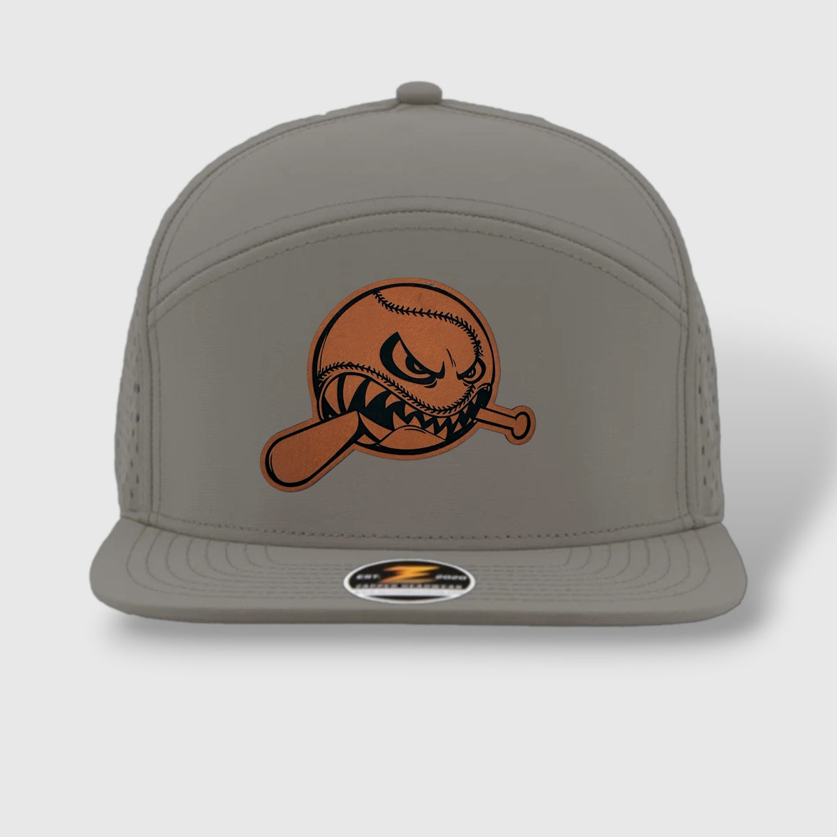 WOW Zapped Headwear Brand 7 Panel Flat Bill Baseball Logo