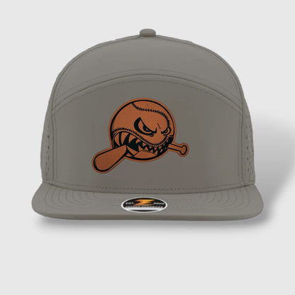 WOW Zapped Headwear Brand 7 Panel Flat Bill Baseball Logo