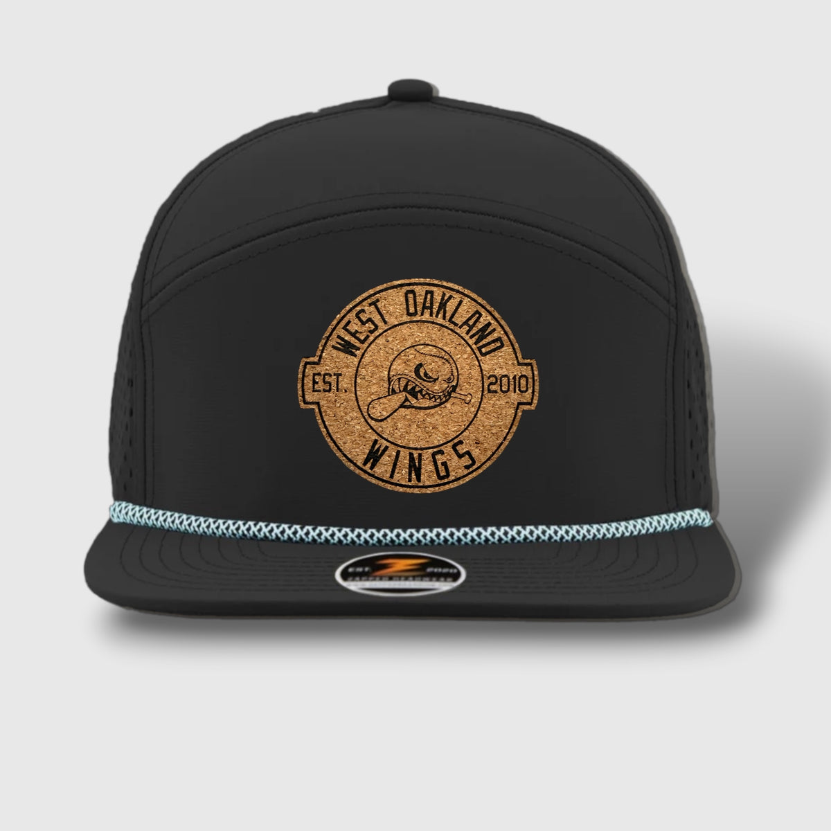 WOW Zapped Headwear Brand 7 Panel Flat Bill WOW Emblem