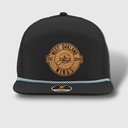 WOW Zapped Headwear Brand 7 Panel Flat Bill WOW Emblem