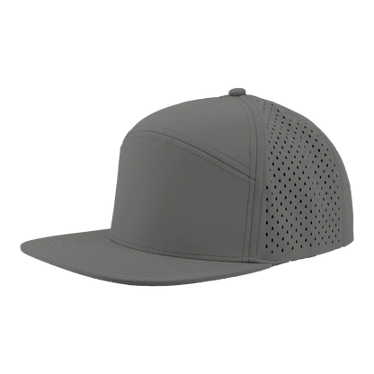 WOW Zapped Headwear Brand 7 Panel Flat Bill Baseball Logo
