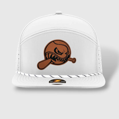 WOW Zapped Headwear Brand 7 Panel Flat Bill Baseball Logo
