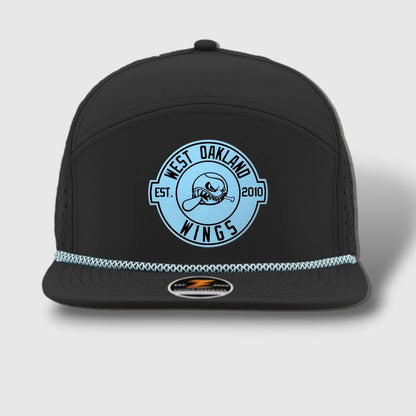 WOW Zapped Headwear Brand 7 Panel Flat Bill WOW Emblem