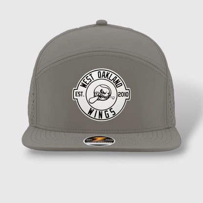 WOW Zapped Headwear Brand 7 Panel Flat Bill WOW Emblem