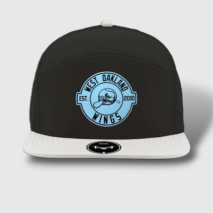 WOW Zapped Headwear Brand 7 Panel Flat Bill WOW Emblem