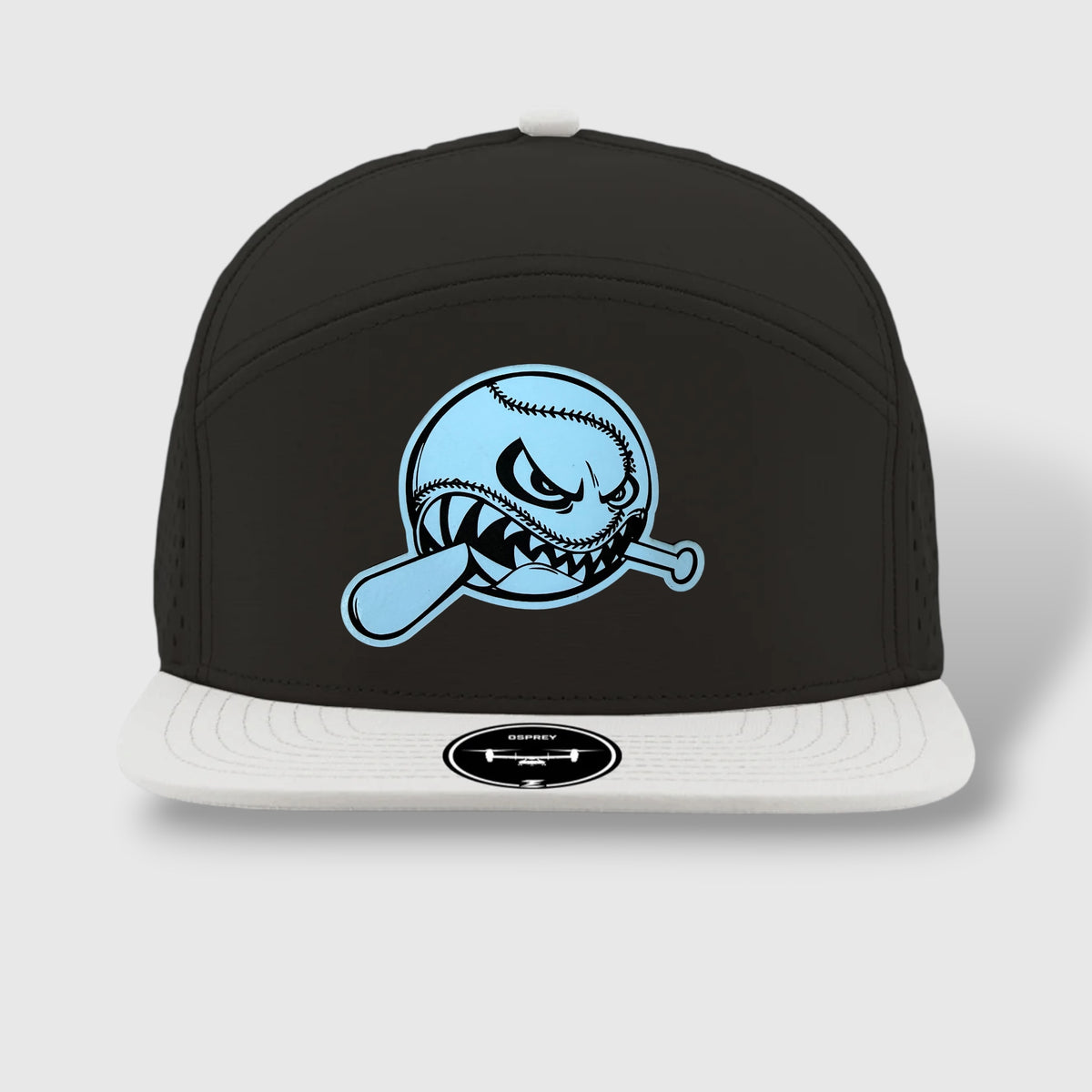 WOW Zapped Headwear Brand 7 Panel Flat Bill Baseball Logo