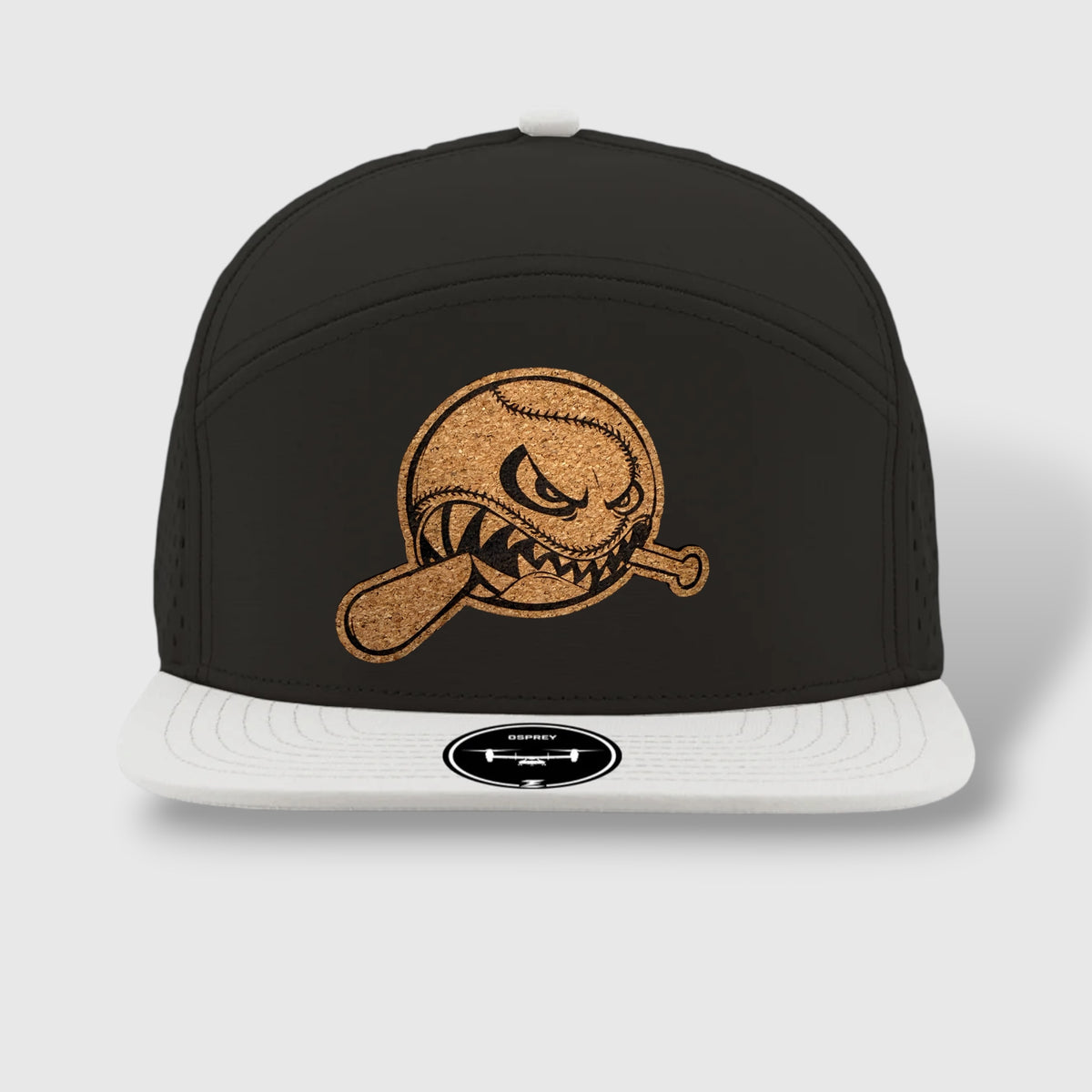 WOW Zapped Headwear Brand 7 Panel Flat Bill Baseball Logo