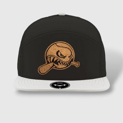 WOW Zapped Headwear Brand 7 Panel Flat Bill Baseball Logo