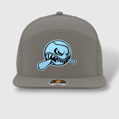 WOW Zapped Headwear Brand 7 Panel Flat Bill Baseball Logo