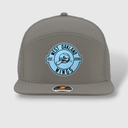 WOW Zapped Headwear Brand 7 Panel Flat Bill WOW Emblem