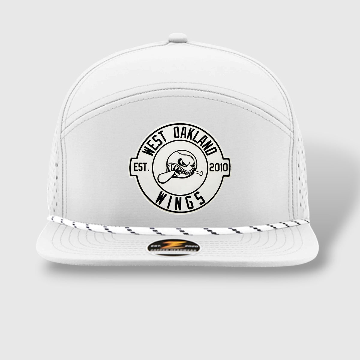 WOW Zapped Headwear Brand 7 Panel Flat Bill WOW Emblem