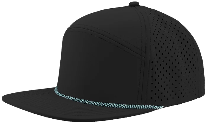 WOW Zapped Headwear Brand 7 Panel Flat Bill Baseball Logo