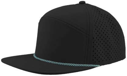 WOW Zapped Headwear Brand 7 Panel Flat Bill Baseball Logo