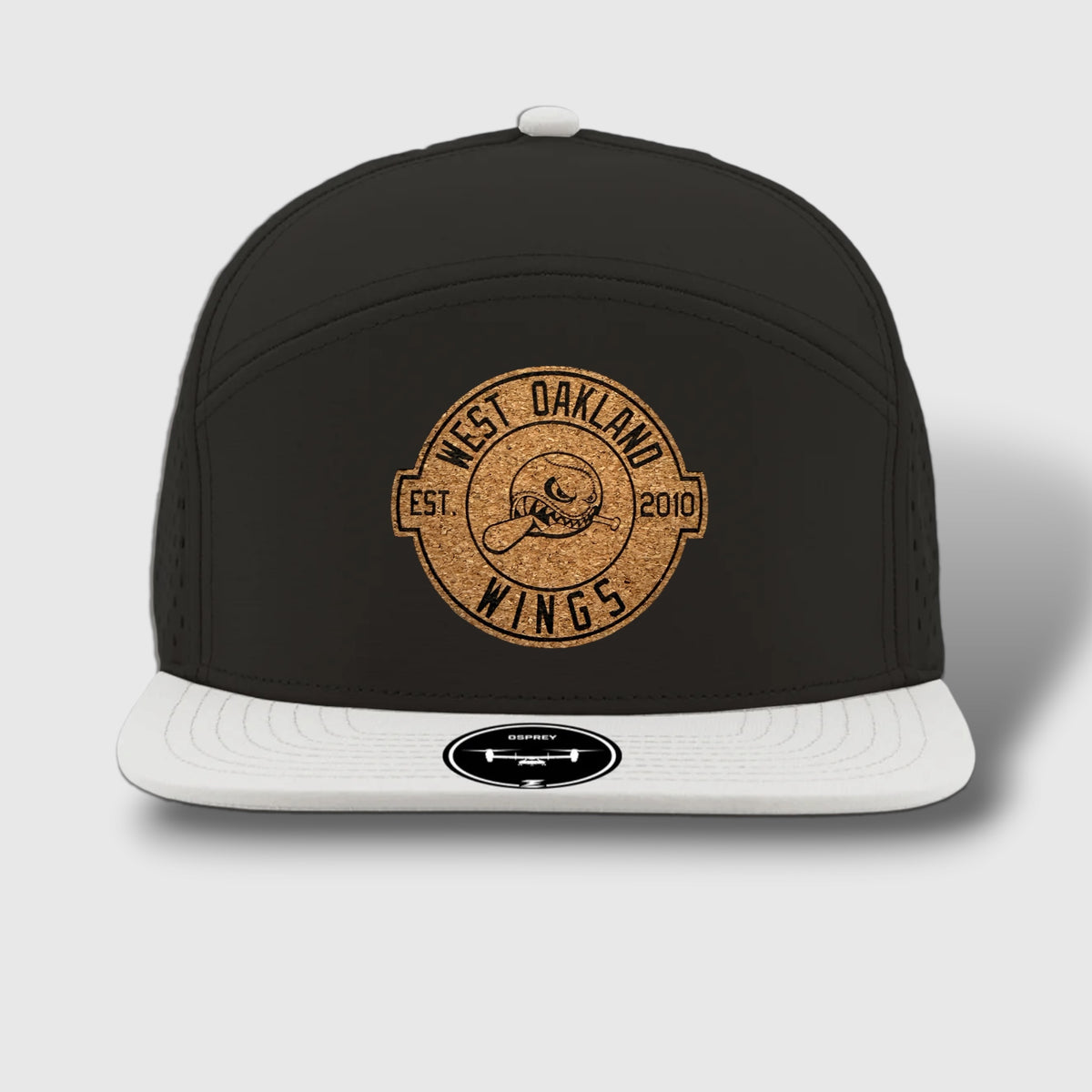 WOW Zapped Headwear Brand 7 Panel Flat Bill WOW Emblem
