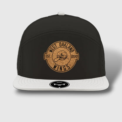WOW Zapped Headwear Brand 7 Panel Flat Bill WOW Emblem