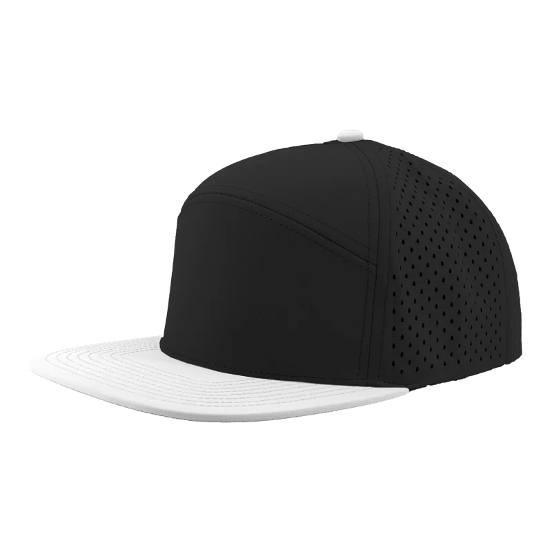 WOW Zapped Headwear Brand 7 Panel Flat Bill Baseball Logo