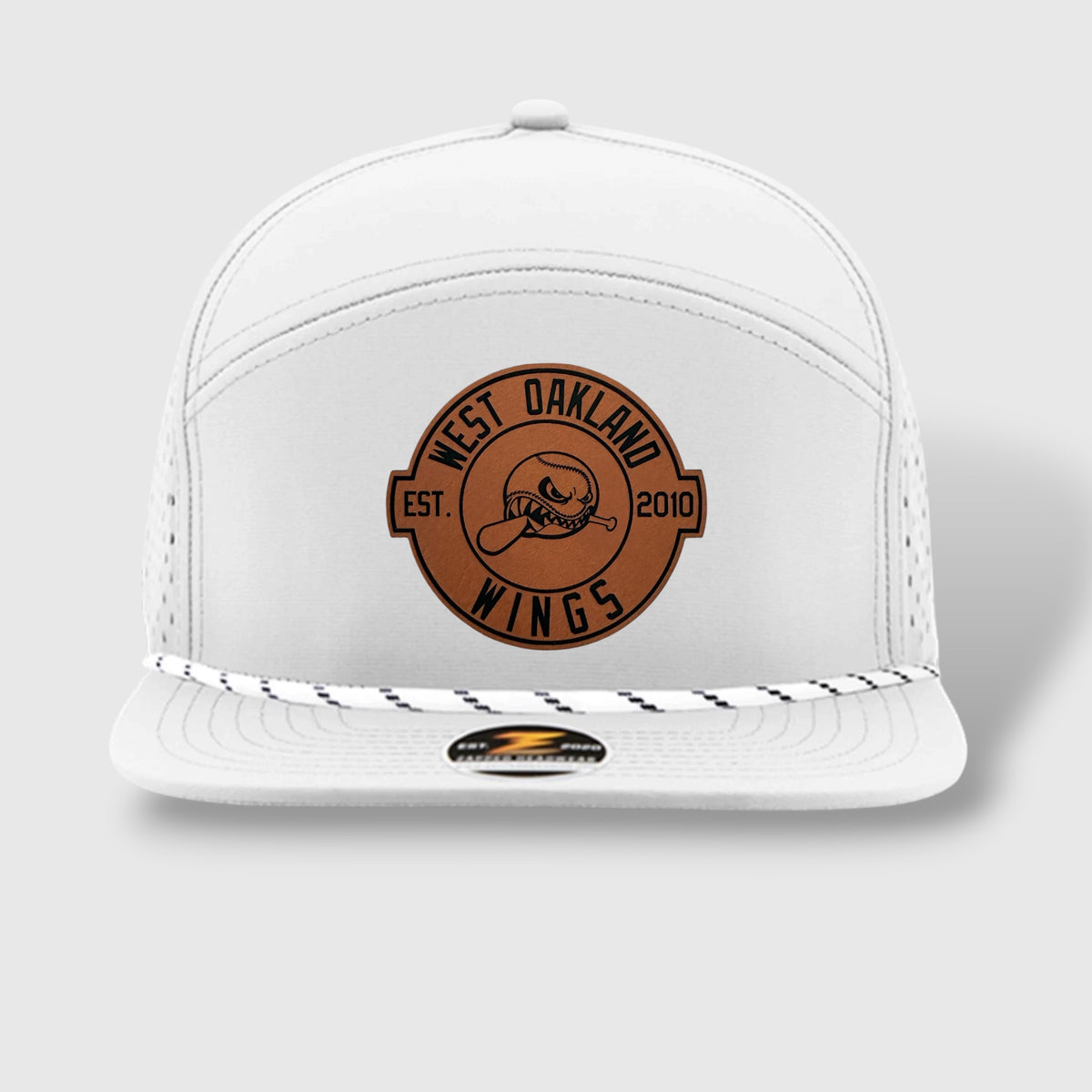 WOW Zapped Headwear Brand 7 Panel Flat Bill WOW Emblem