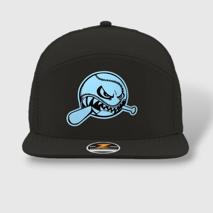 WOW Zapped Headwear Brand 7 Panel Flat Bill Baseball Logo