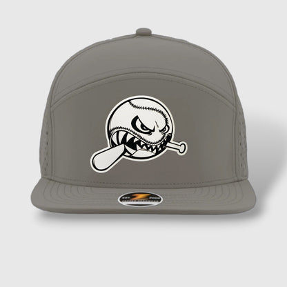 WOW Zapped Headwear Brand 7 Panel Flat Bill Baseball Logo