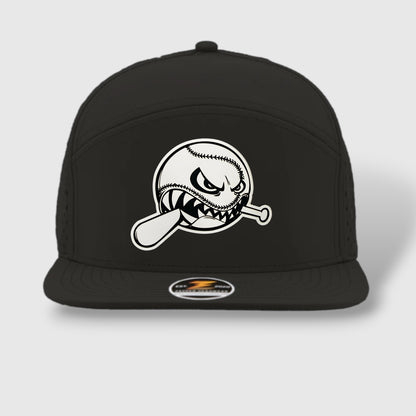 WOW Zapped Headwear Brand 7 Panel Flat Bill Baseball Logo
