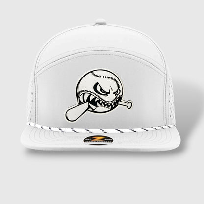 WOW Zapped Headwear Brand 7 Panel Flat Bill Baseball Logo