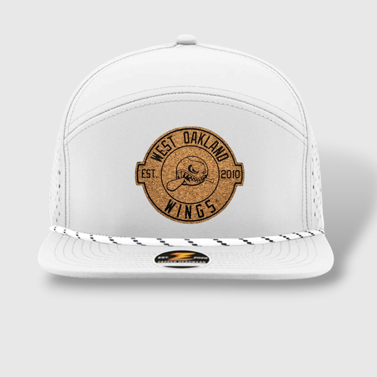 WOW Zapped Headwear Brand 7 Panel Flat Bill WOW Emblem