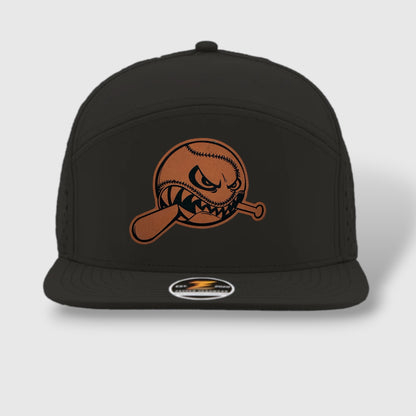 WOW Zapped Headwear Brand 7 Panel Flat Bill Baseball Logo