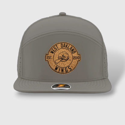 WOW Zapped Headwear Brand 7 Panel Flat Bill WOW Emblem