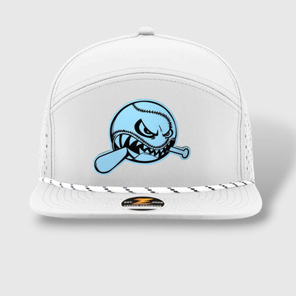 WOW Zapped Headwear Brand 7 Panel Flat Bill Baseball Logo