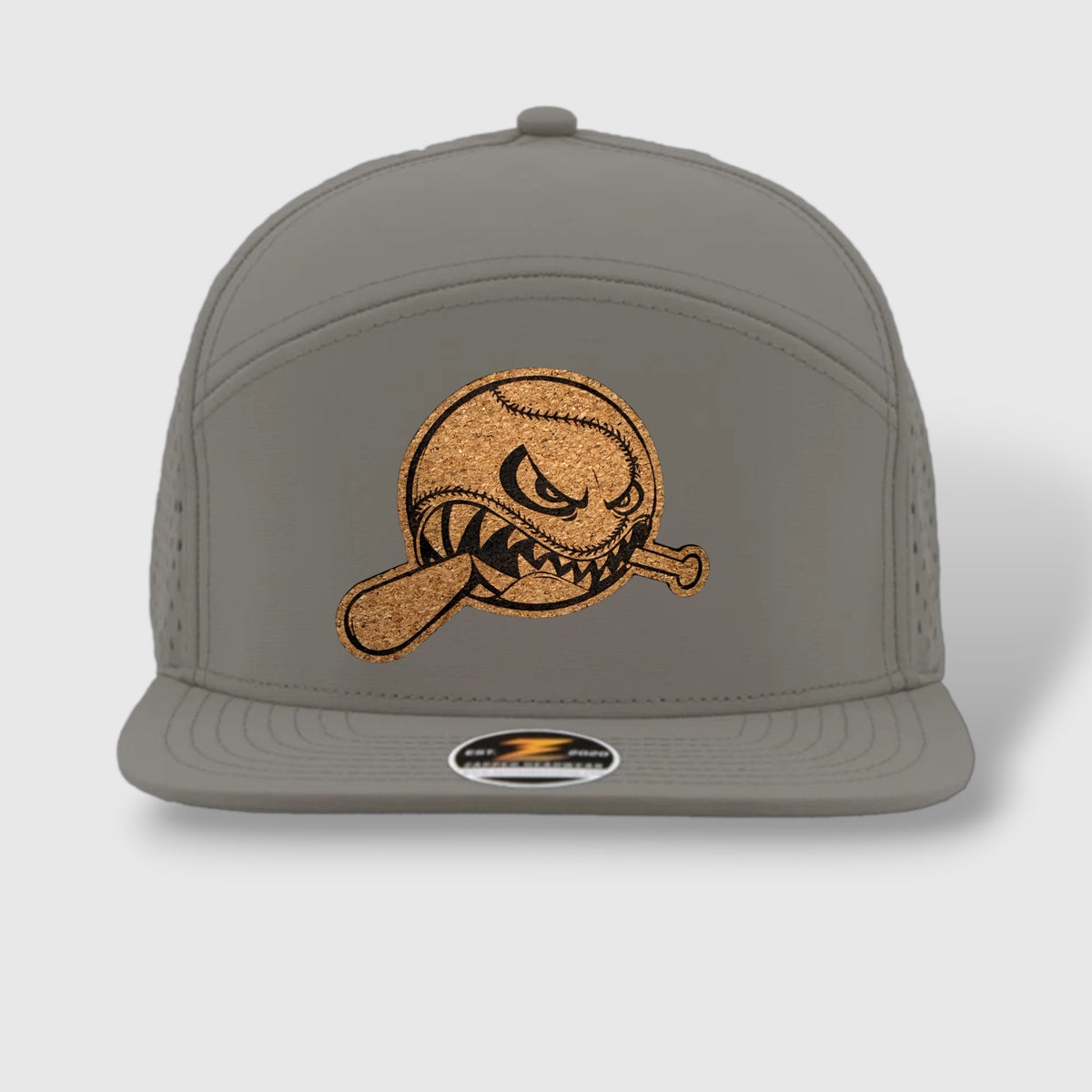WOW Zapped Headwear Brand 7 Panel Flat Bill Baseball Logo